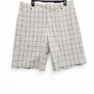 Nike Tiger Woods Collection Golf Shorts Mens 34‎ Beige Plaid Performance Stretch